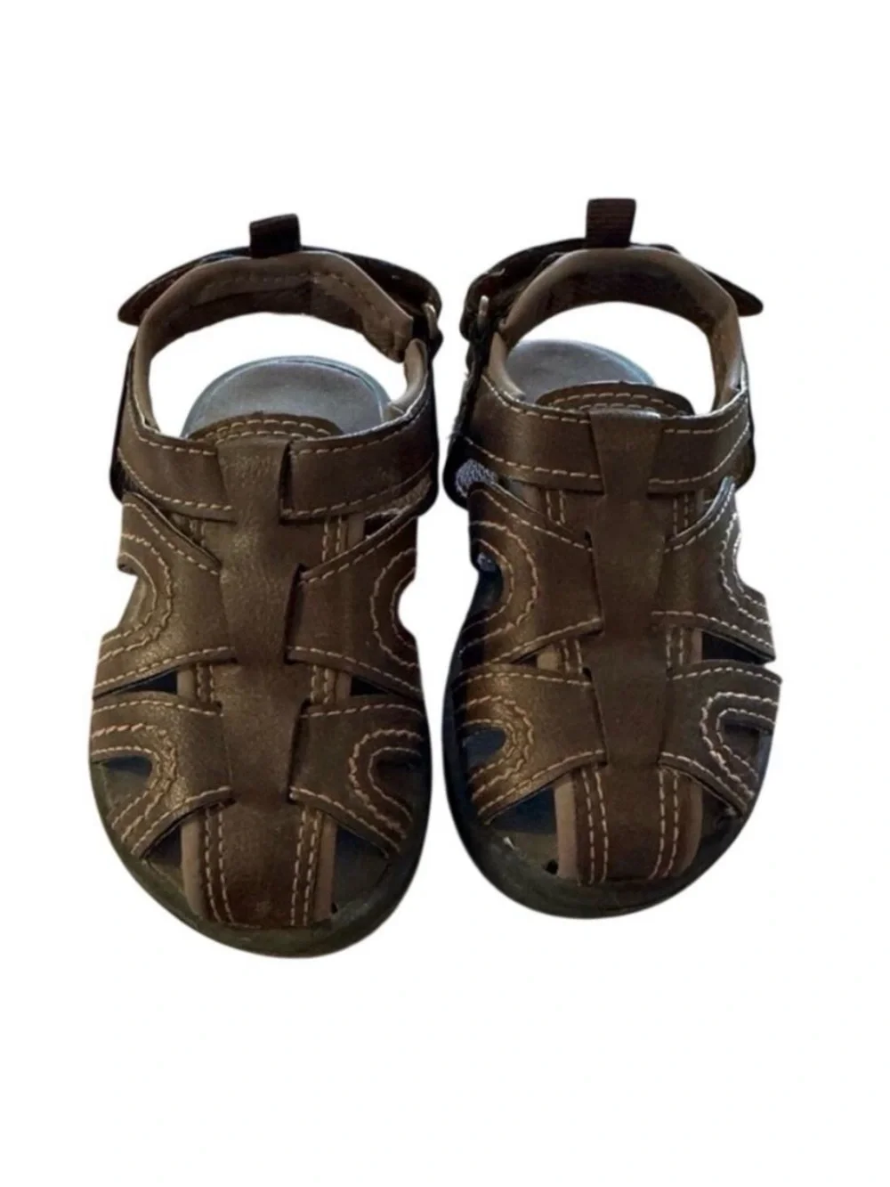 💙 Carter’s brown Strappy shoes w adj Velcro strap size 8 Great for wide feet 👣